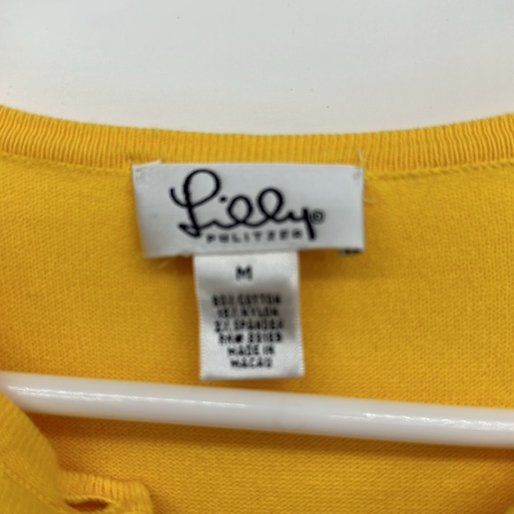 Lily Pulitzer Yellow Cardigan preppy fall 2025 cottage core - Picture 3 of 7